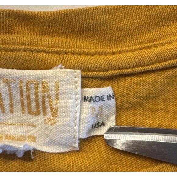 Nation LTD Mustard Yellow T-Shirt Tee Women’s Size Medium Short Sleeve Cotton - Picture 6 of 8